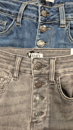 Liu Jo jeans bootcut UA6040D030578967 princess denim medio bottoni gioiello