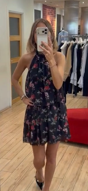 Susy Mix abito MISTOVISCOSA STRETCH FLOREALE BASE NERA