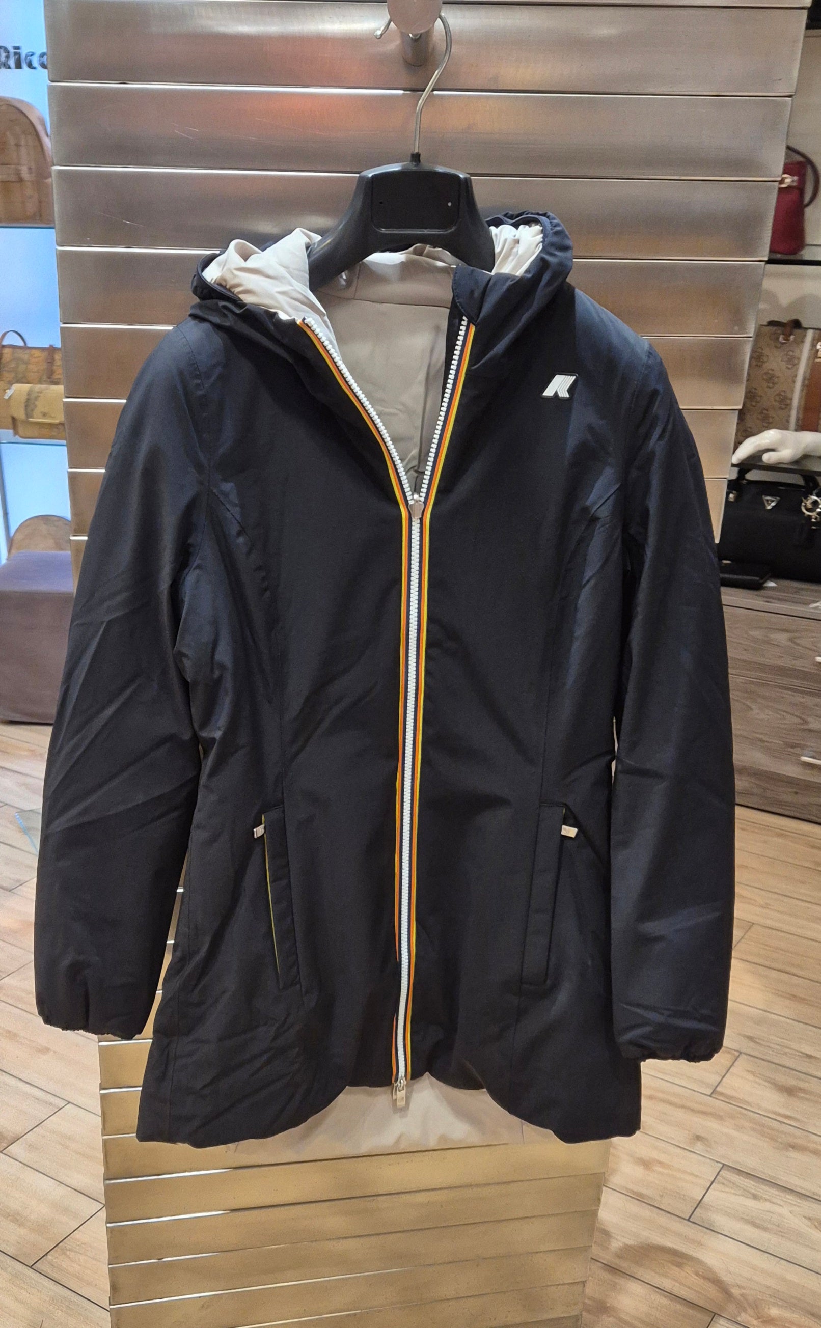 K-way giacchetto Denise st warm double reversibile nero/beige K6128UWBC9