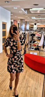 Susy Mix abito a fiori midi A117301GR26U75 nero