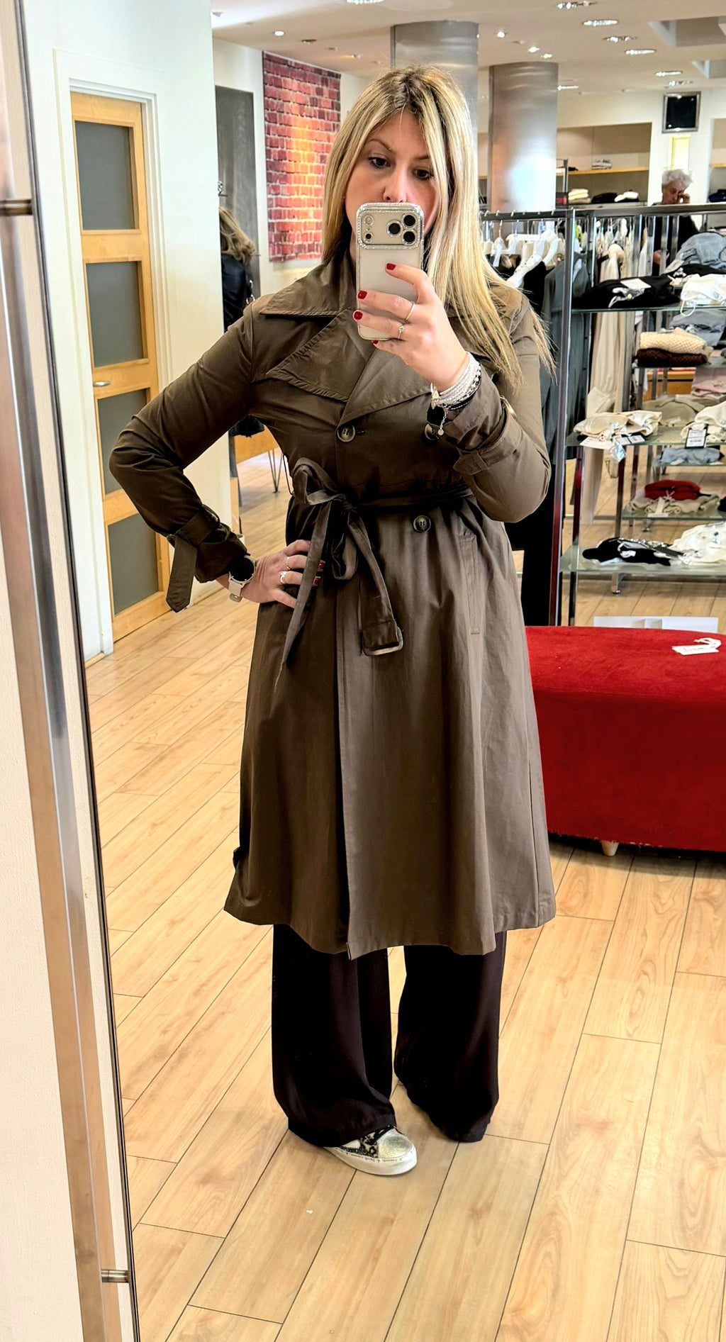 Susy Mix trench lungo T814 marrone caffe'