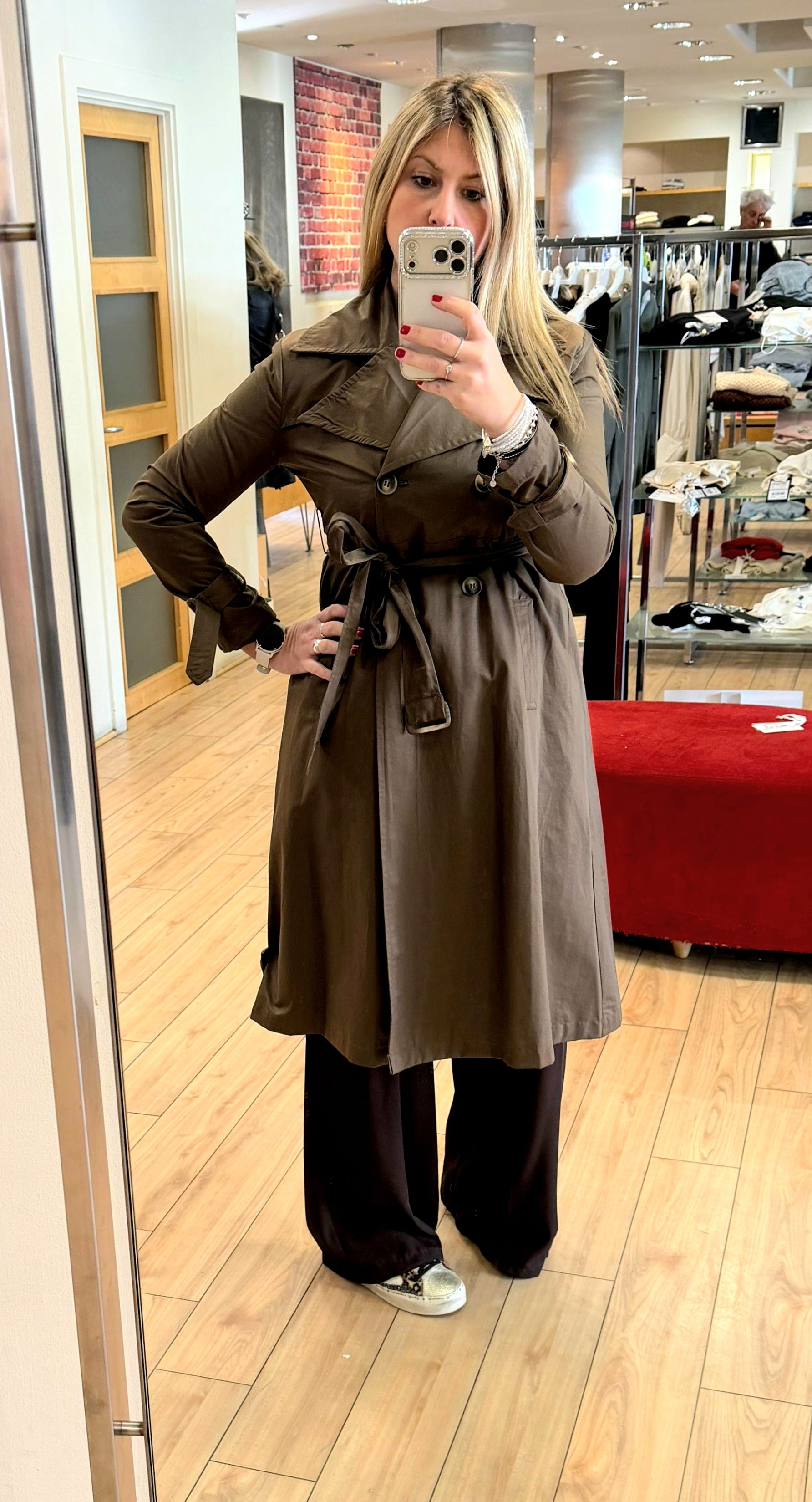 Susy Mix trench lungo T814 marrone caffe'
