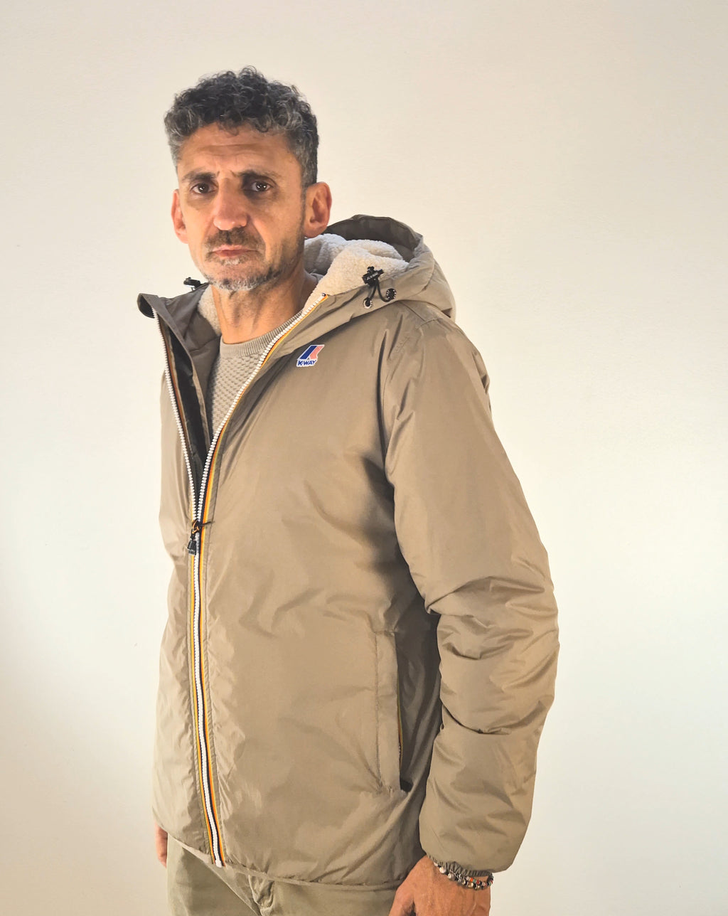 K-way giacchetto Le Vrai 4.0 Claude orsetto beige taupe K21515WWG9