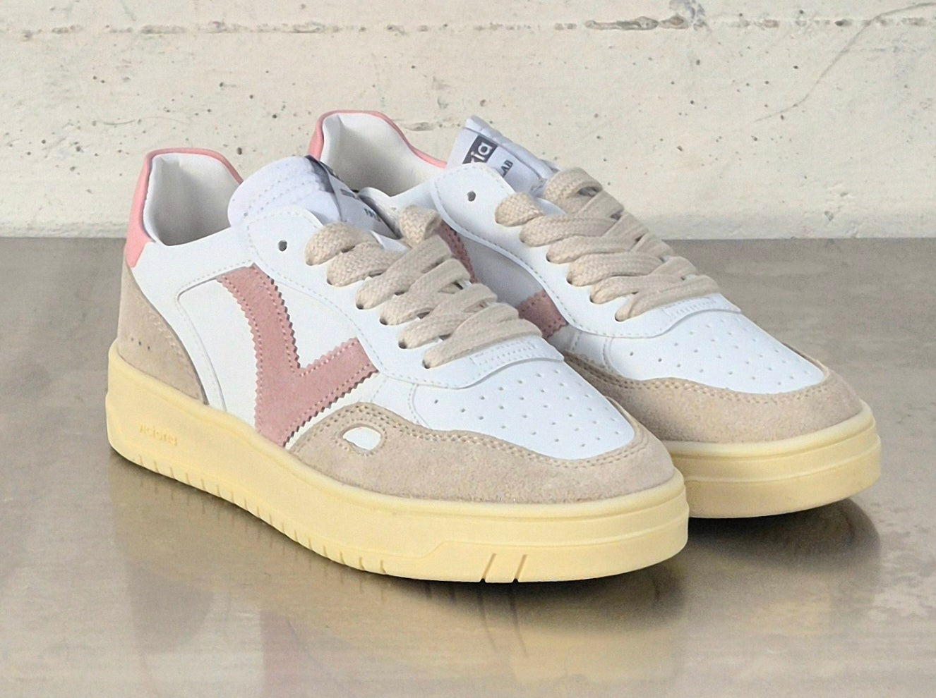 Victoria scarpa donna 257136 rosa pelle e suede bianco/rosa/beige