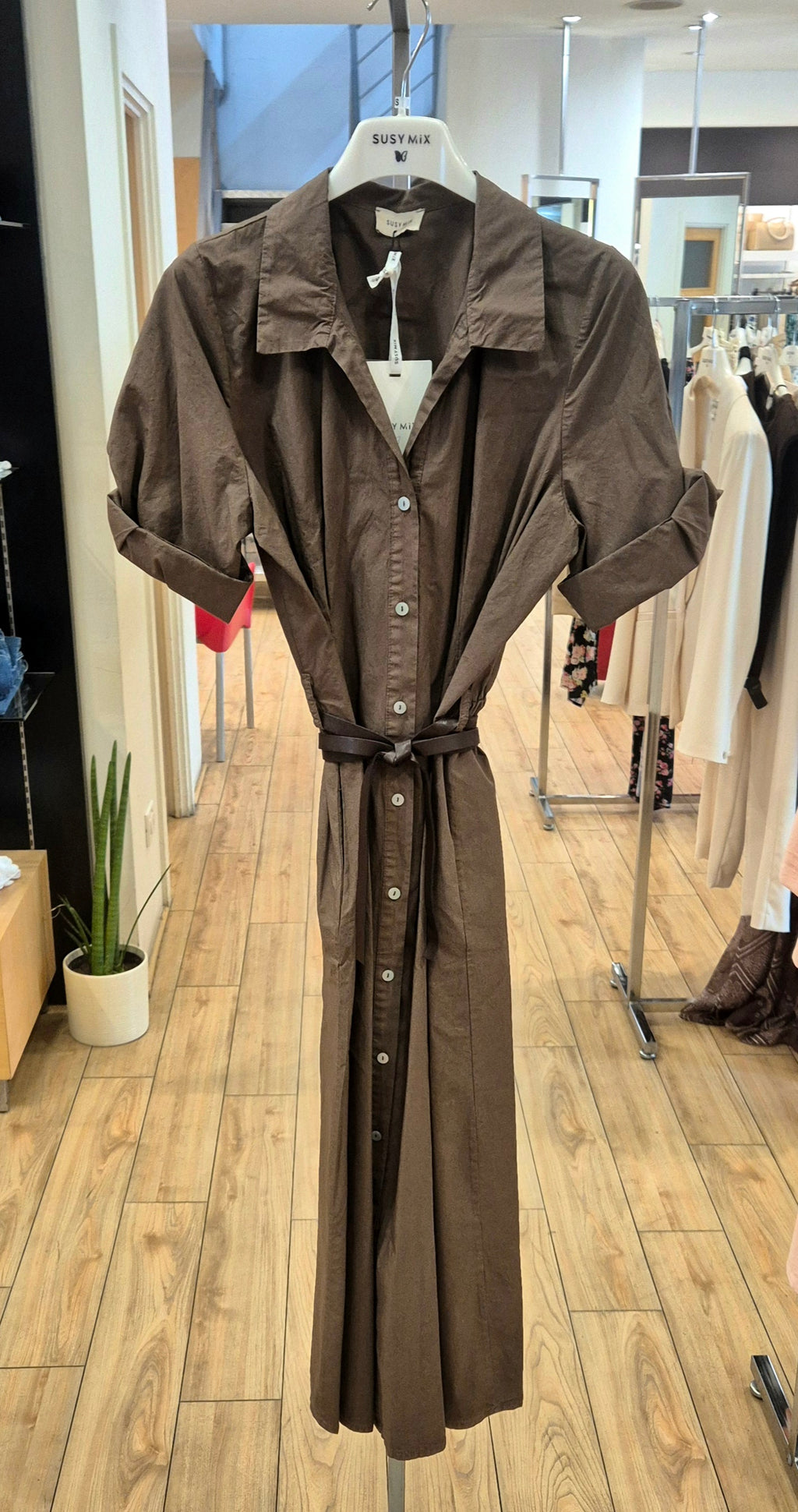 Susy Mix abito lungo 60462A 100% cotone marrone moro