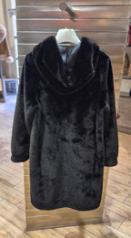 Susy mix ecopelliccia con cappuccio 3/4 colore NERO 25923U75