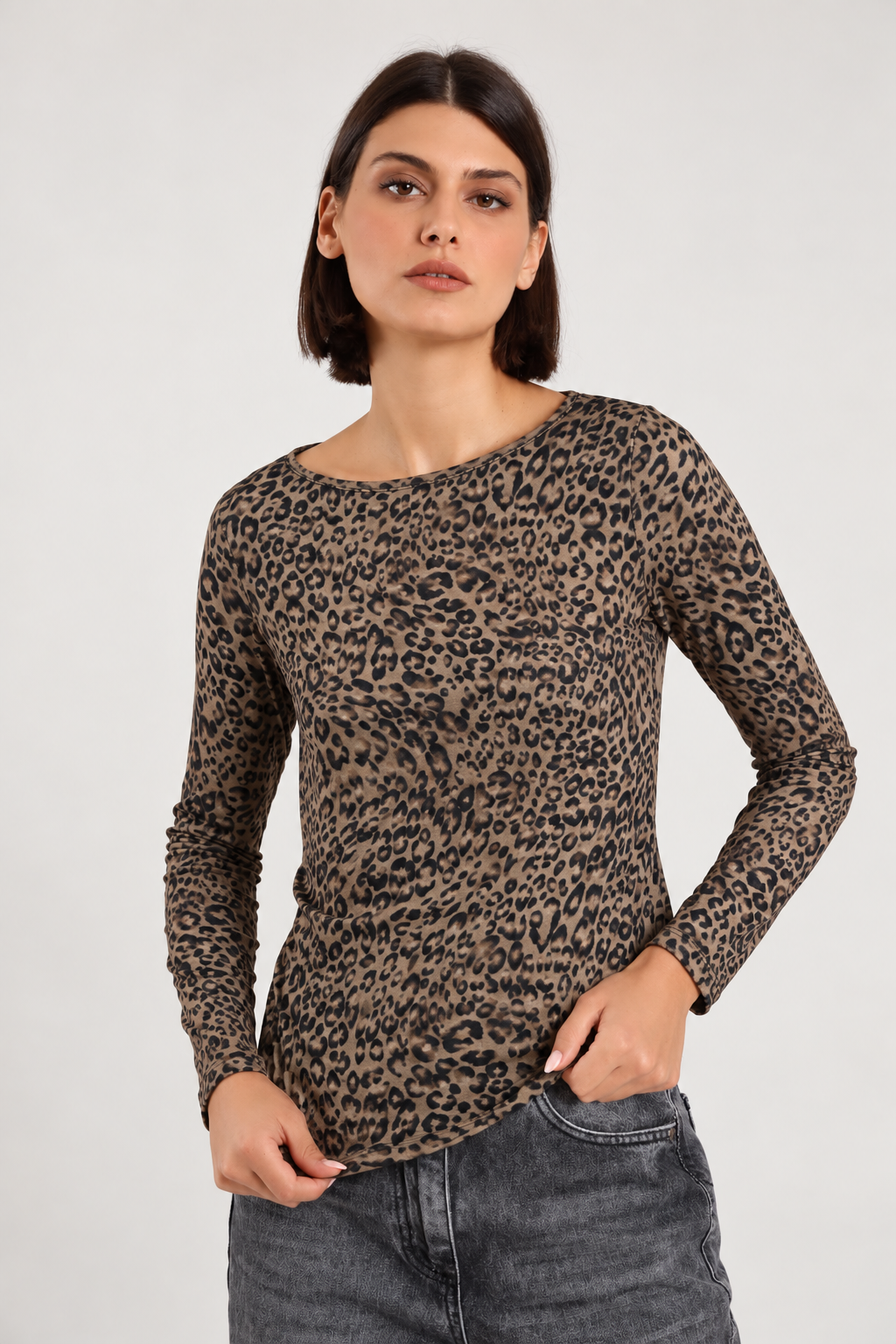 Susy mix maglia animalier MA4178IDFAU66 base fango
