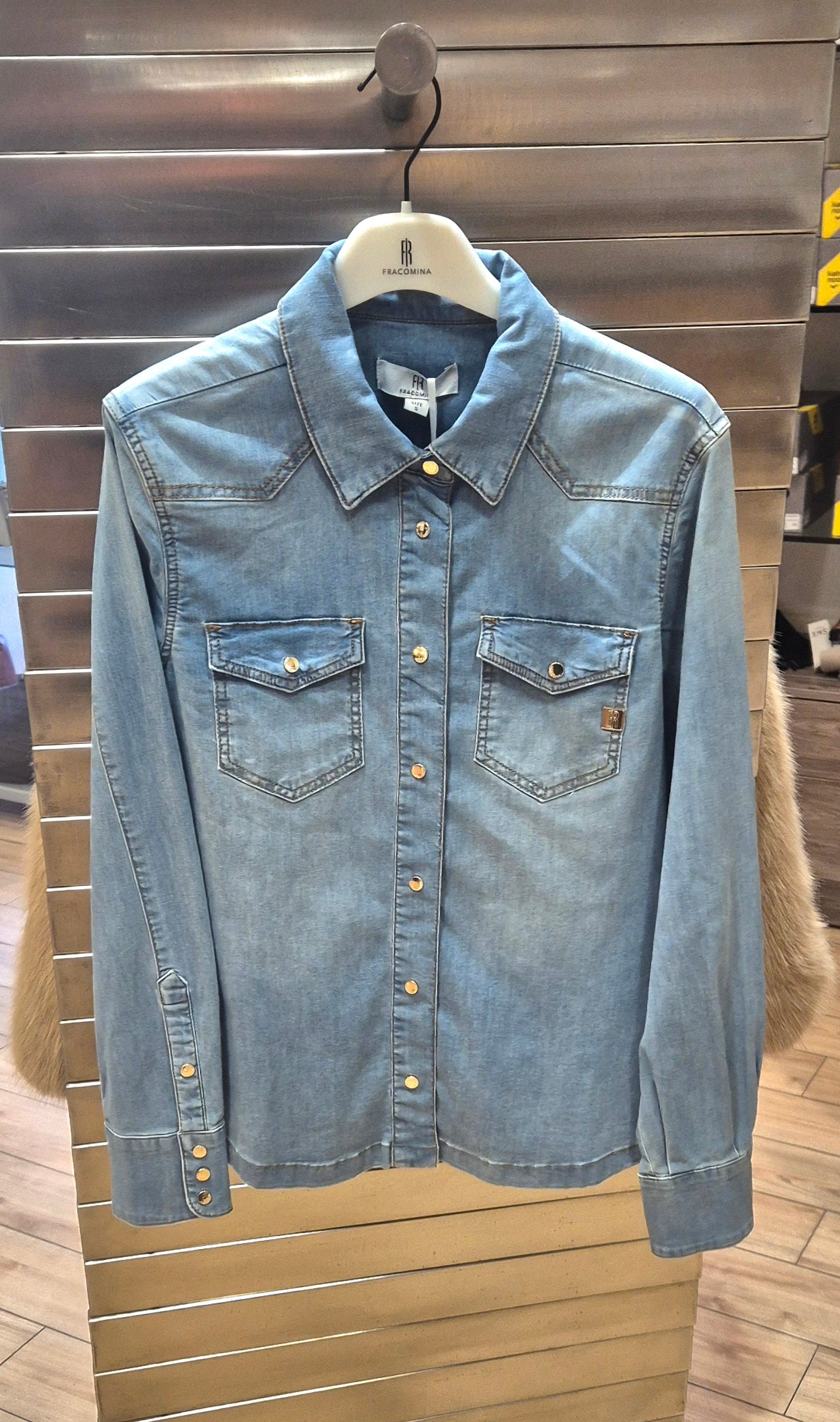 Fracomina camicia jeans denim stone bleached ST6030D47202