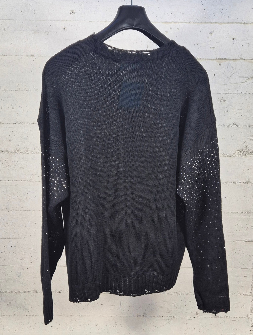 Adon maglia cotone con brillantini e rotture AD1682 nero