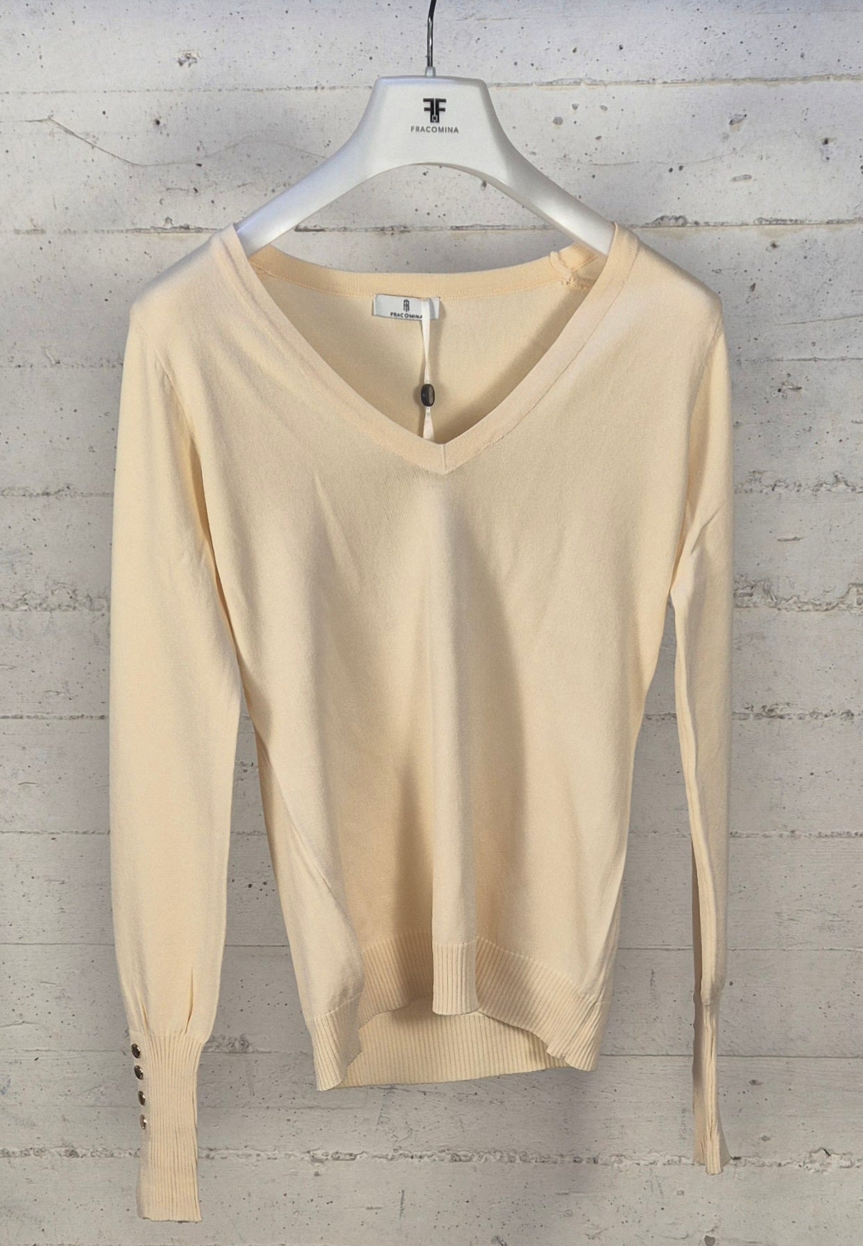 Fracomina maglia regular scollo V ST7026K52401 B59 burro