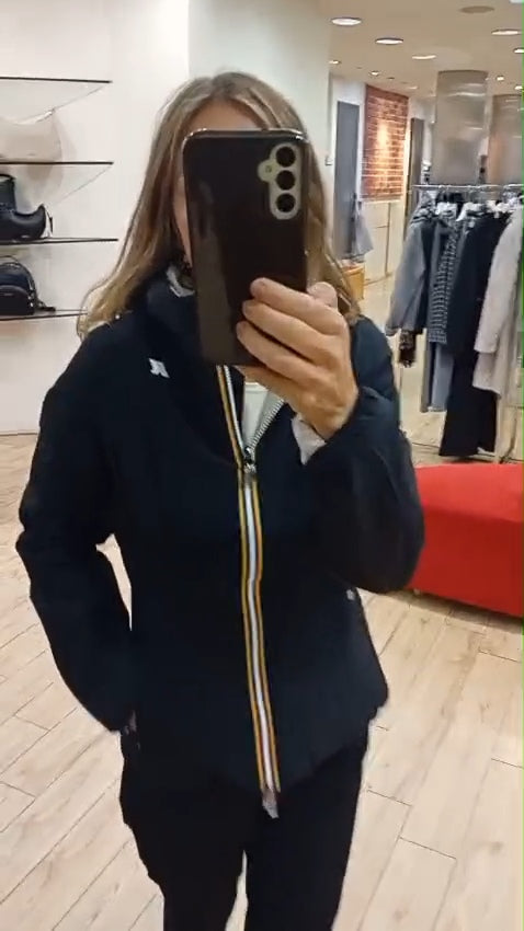 K-way giacchetto Lily st warm double reversibile nero/beige K6128TWBc9