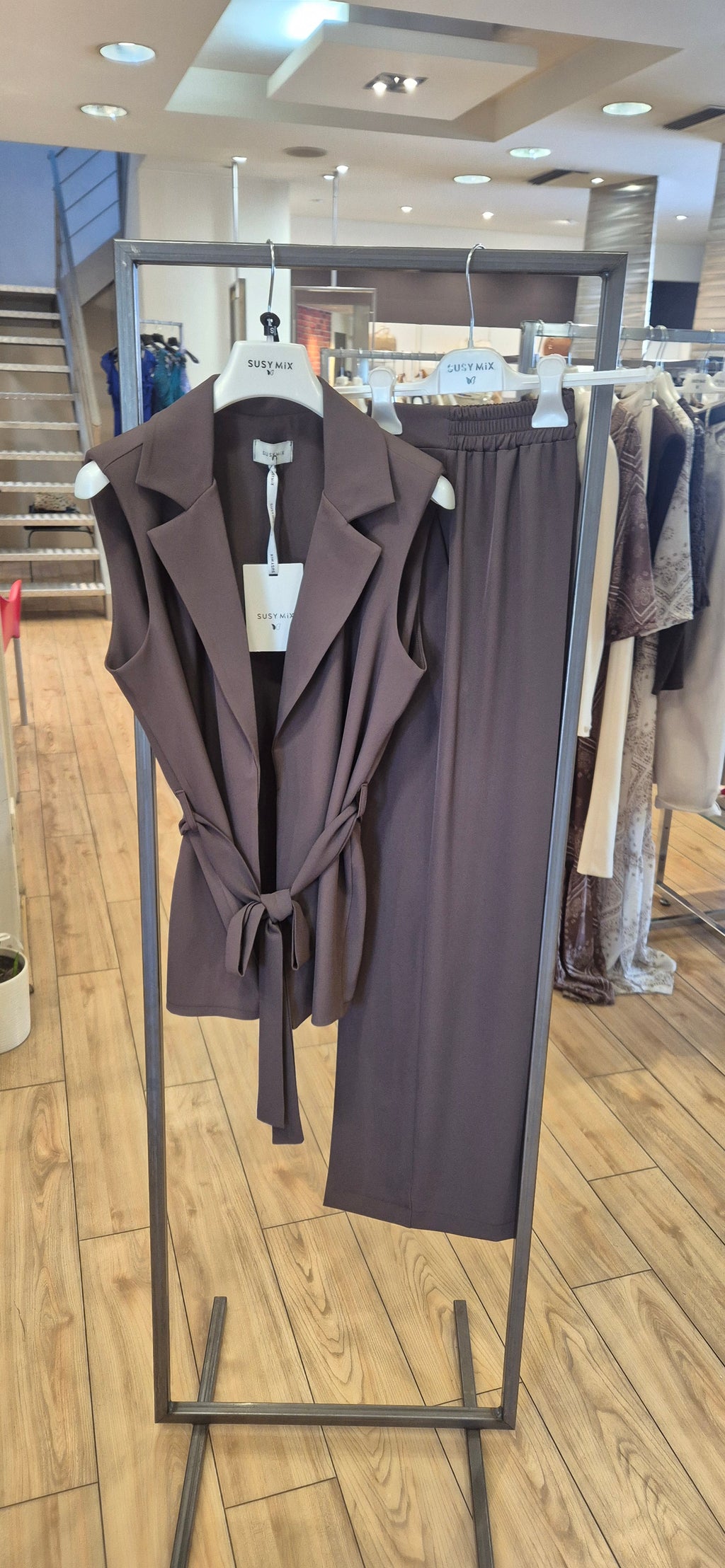 Susy mix completo gilet + pantalone 30401U70 moro