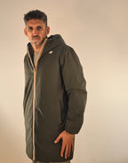 K-way giacchetto lungo reversibile Jacob st warm double verde/beige K6128WWB2P