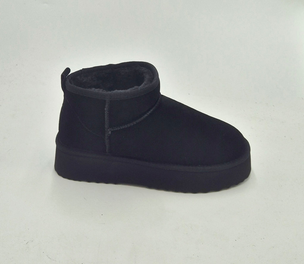 Vivienne D polacchino pelliccia camoscio nero VST012NERO