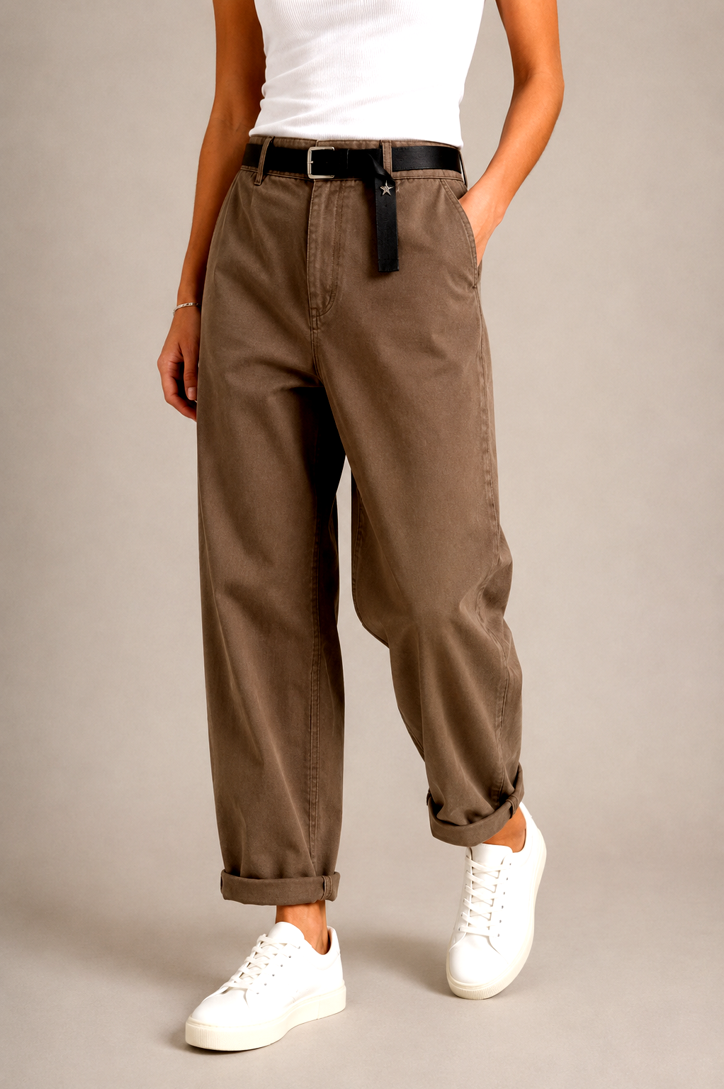 Susy Mix pantalone baloon con stellina 58300PEA UE4 tabacco