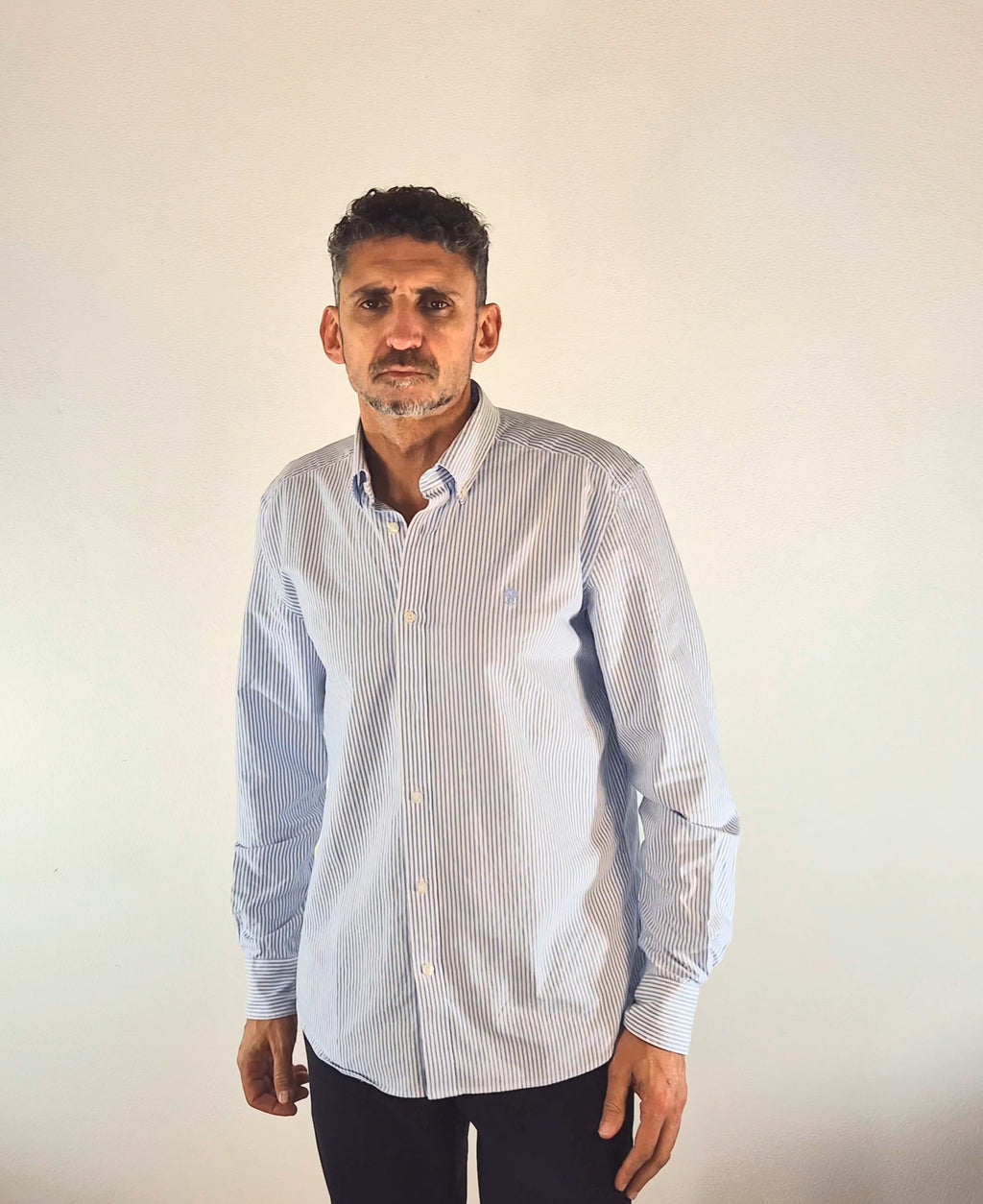 North Sails camicia regular botton down riga bastoncino celeste 664404C001