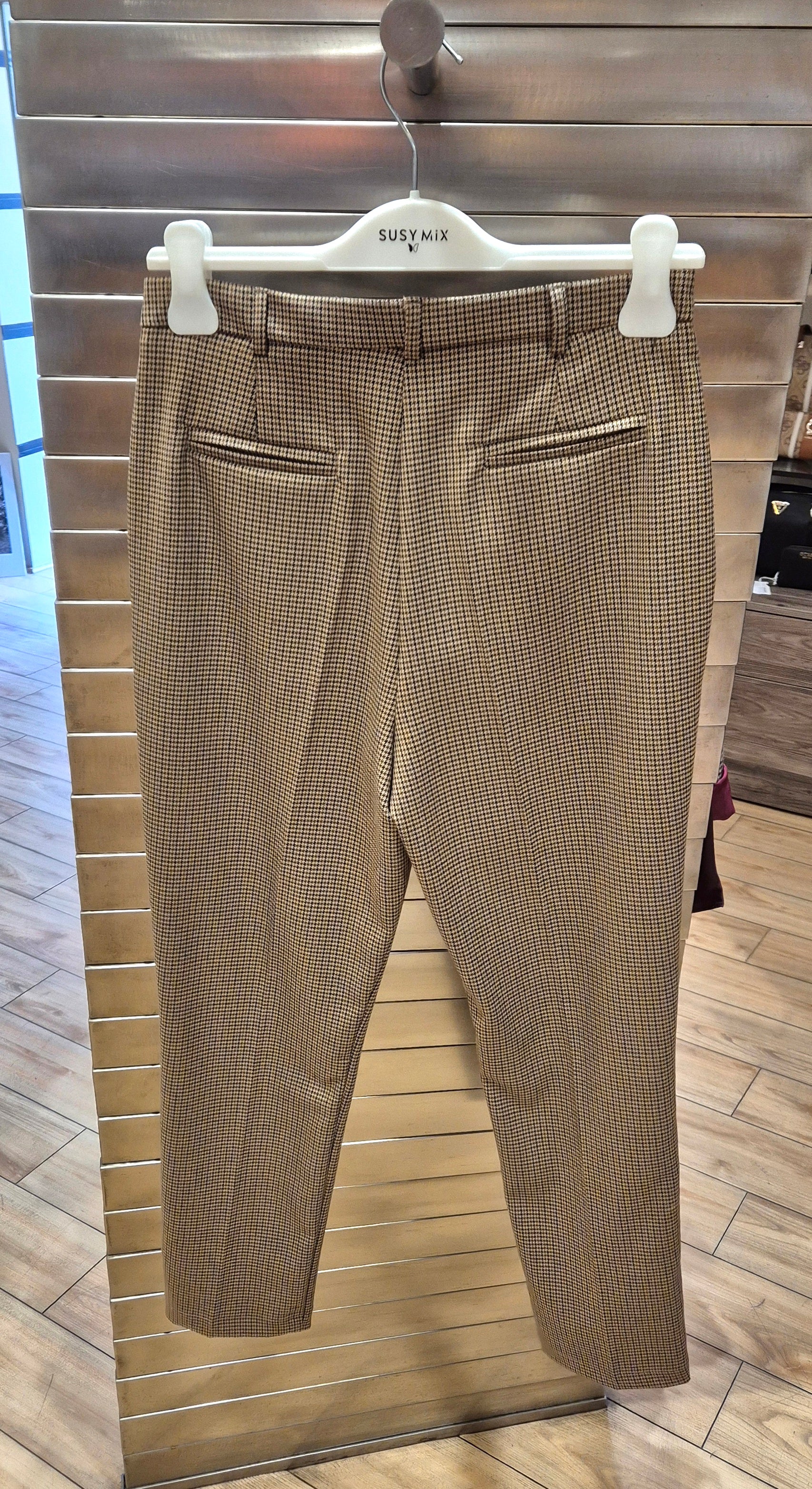 Susy mix pantalone pied de poule cammello PP299T2F252U24