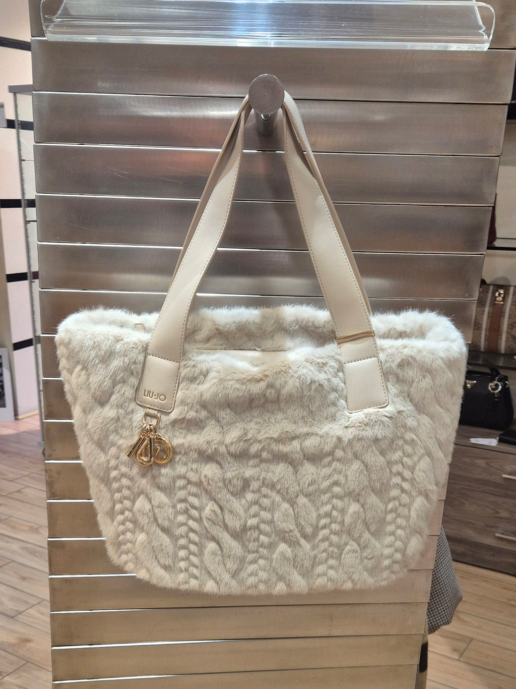 Liu Jo borsa Hobo grande in ecopelliccia beige AF5154E03051308