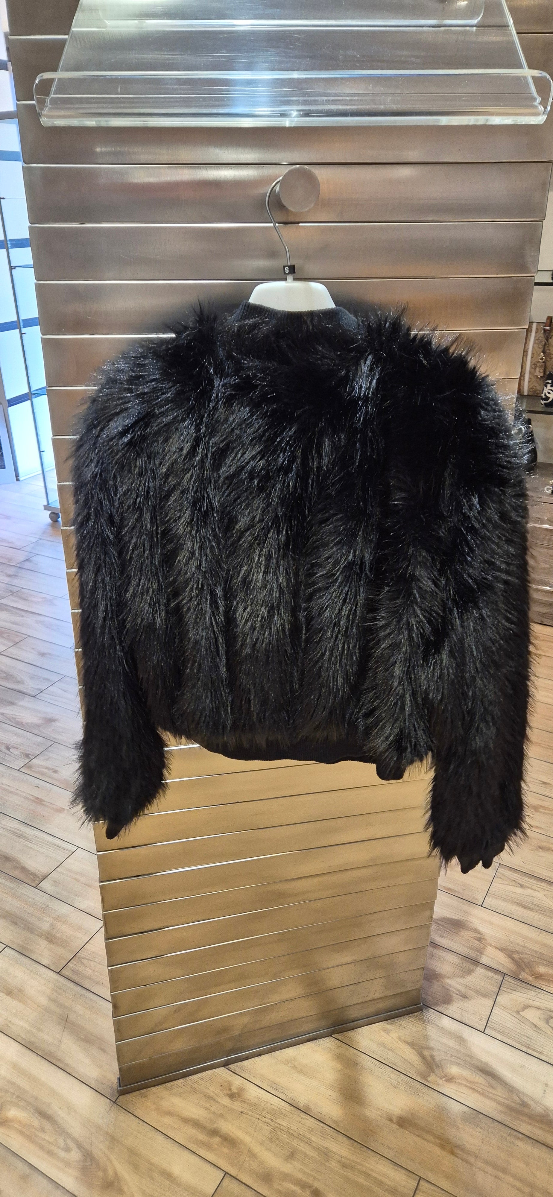 Susy mix bomber in ecopelliccia nero 24863U75