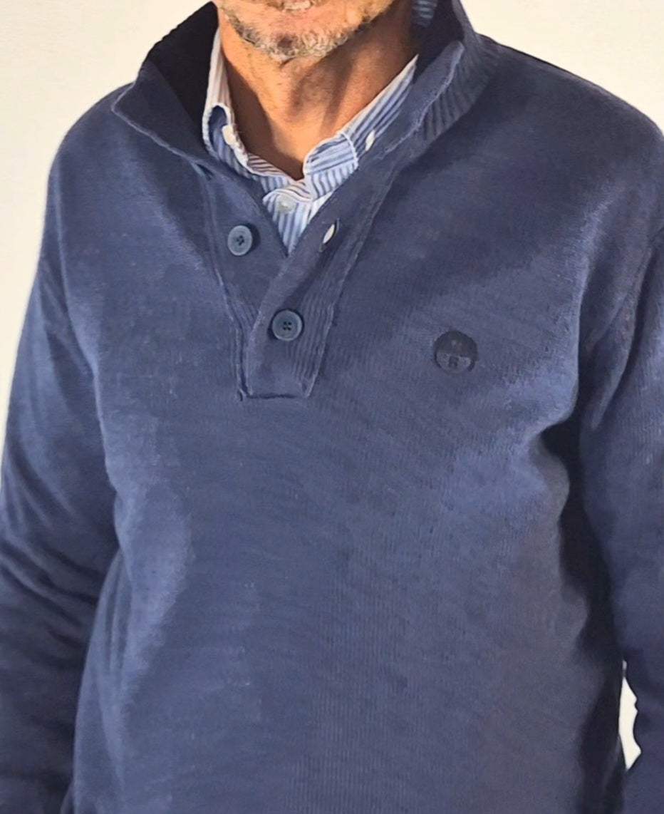 North Sails maglia con bottoni mistolana viscosa blu avio 6991460747