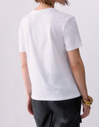 Liu jo t-shirt slim fit con catene WF6079JS923 bianco