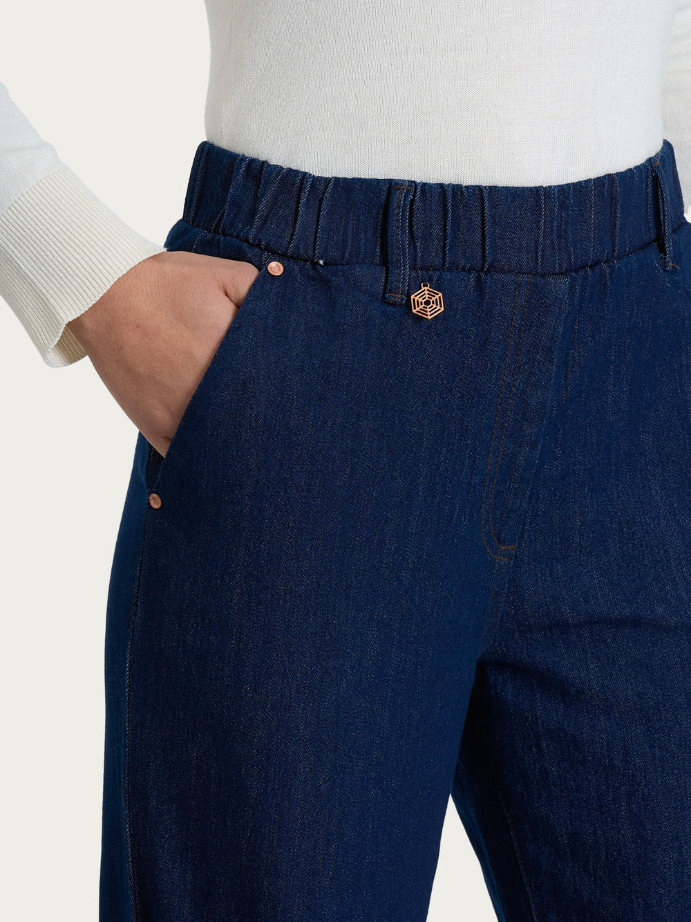 Ragno jeans carrot con elastico DM48P7057 denim blue stretch