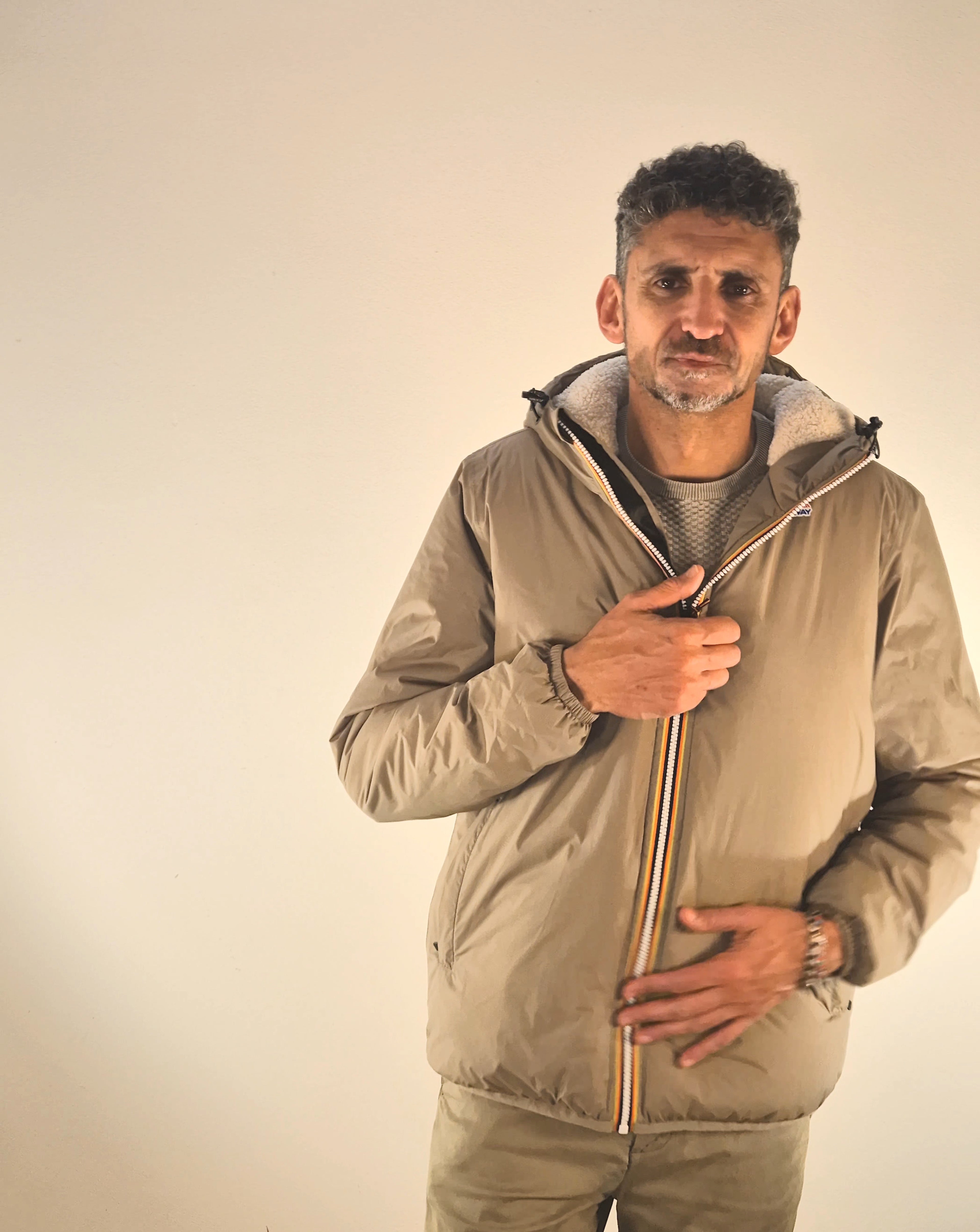 K-way giacchetto Le Vrai 4.0 Claude orsetto beige taupe K21515WWG9