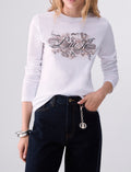 Liu jo t-shirt manica lunga WF6448JS923 bianco 100% cotone