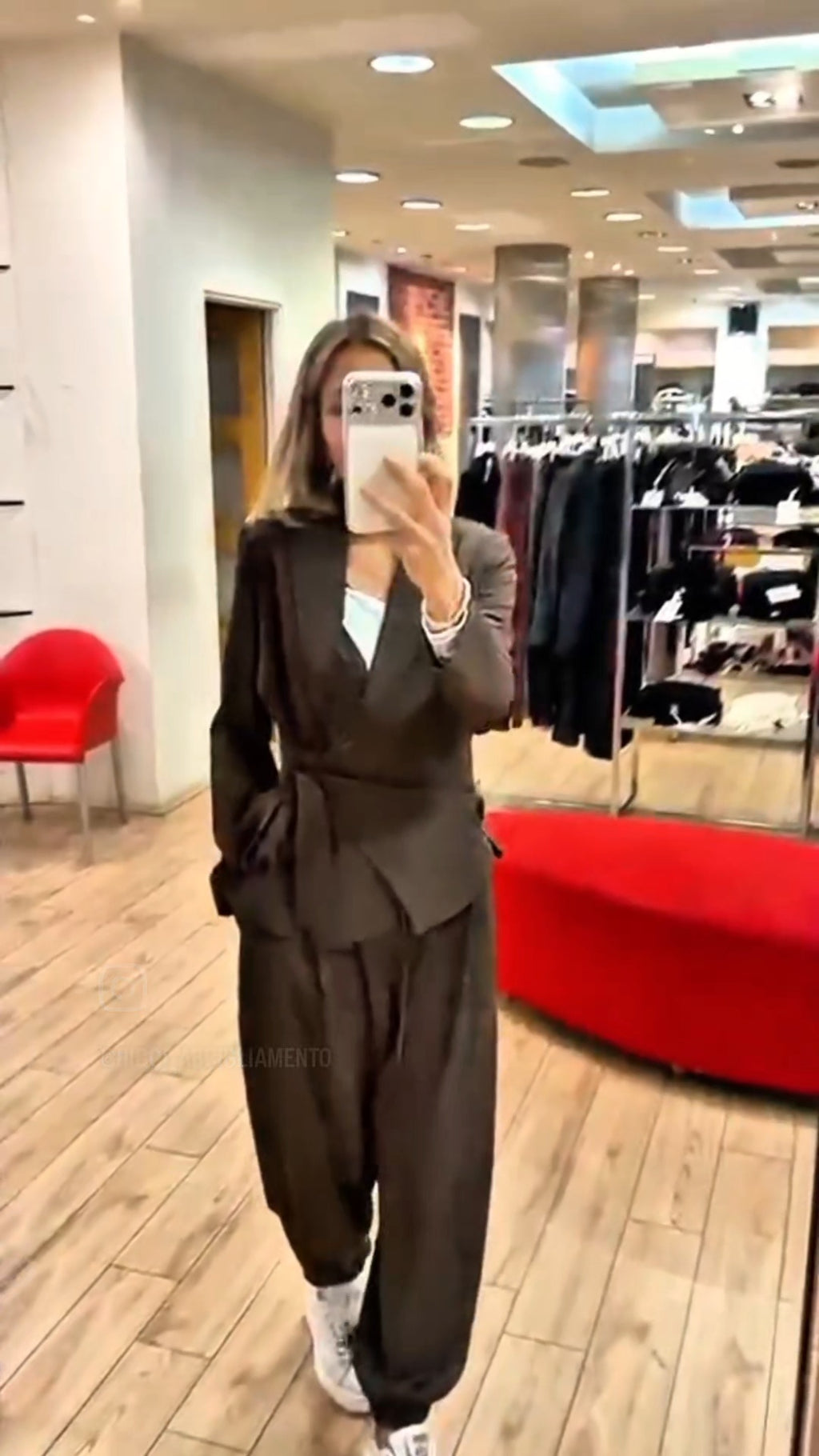 Susy mix completo giacca + pantalone con nodo 30591 U70 moro