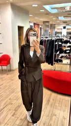 Susy mix completo giacca + pantalone con nodo 30591 U70 moro