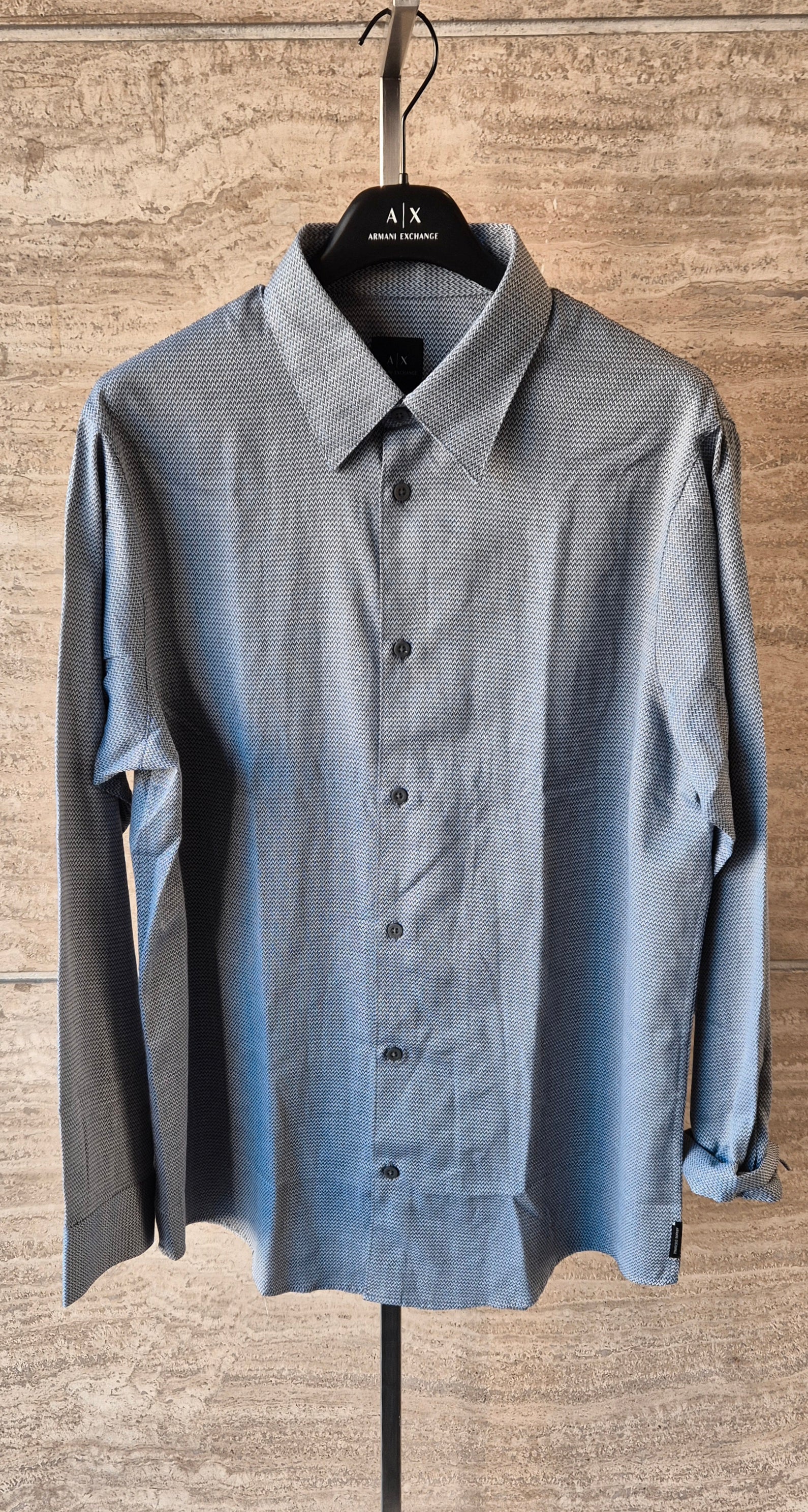 Armani ax camicia microfantasia nero/bianco XXM001869AF18837