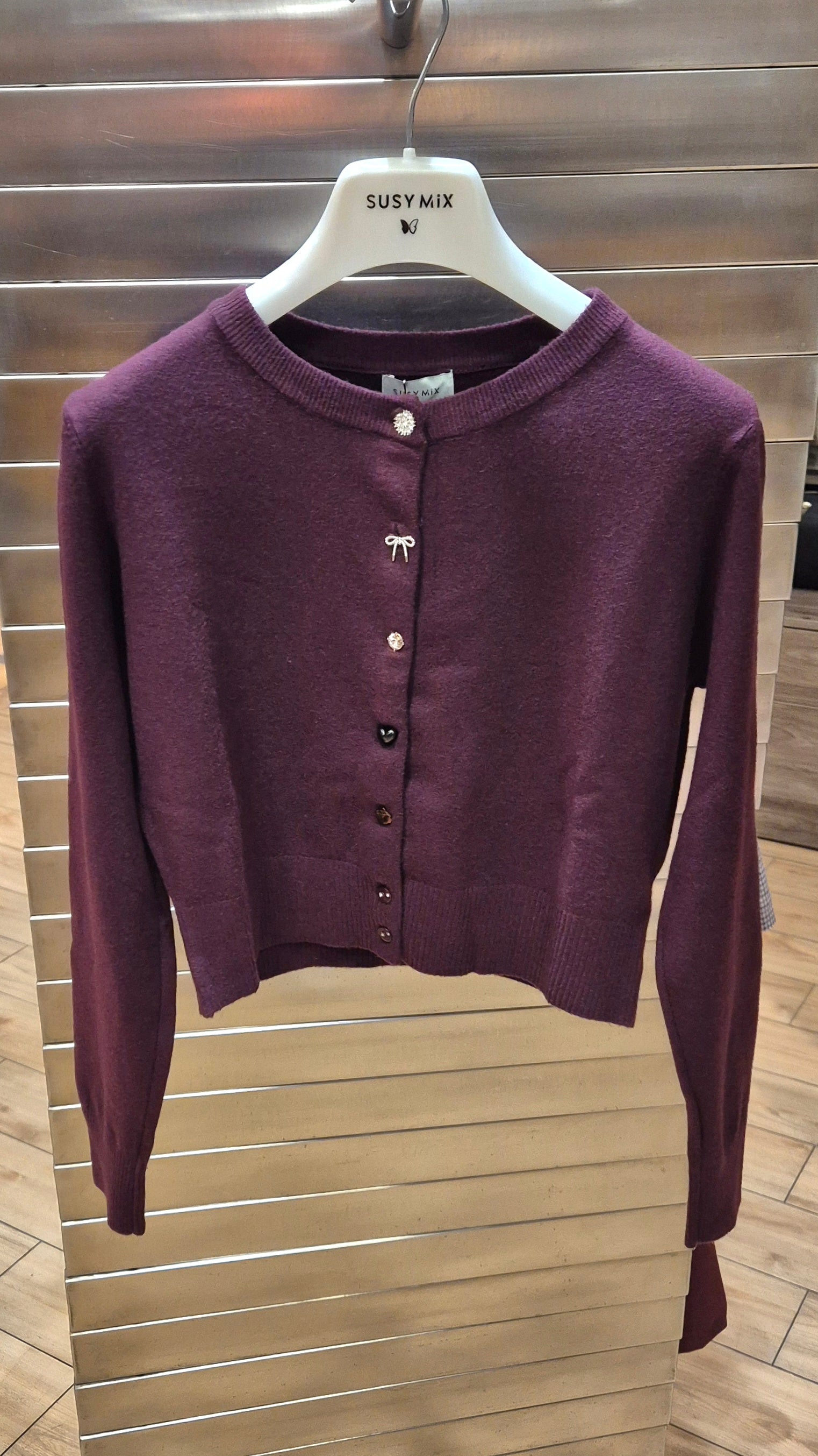 Susy mix cardigan coreana bottoni bordeaux 880125