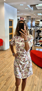 Susy Mix abito a fiori midi A117301GR26U80 panna