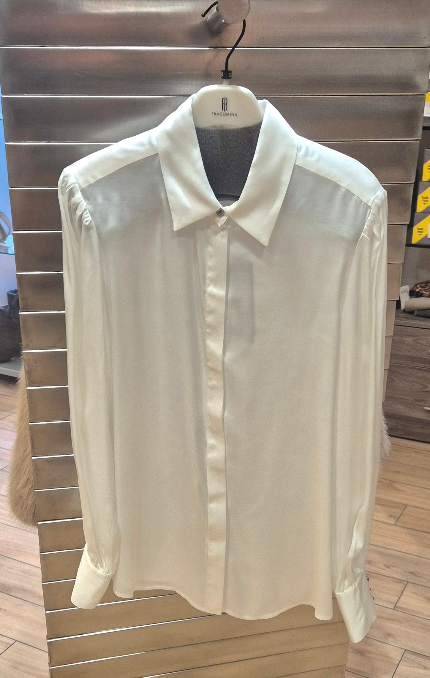 Fracomina camicia classica in mistoviscosa bianca ST6024W58401278