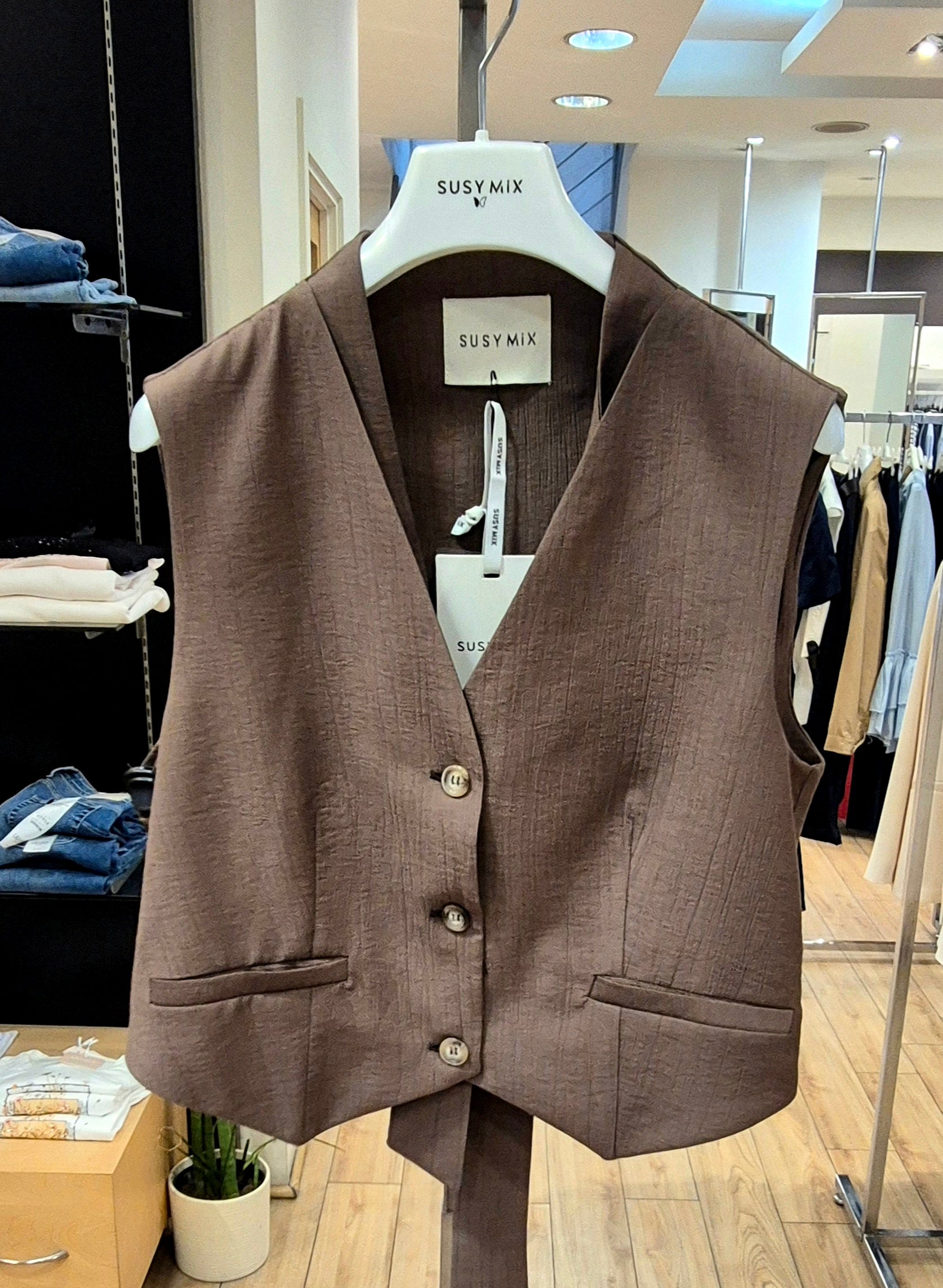Susy Mix gilet  mistoviscosa  10654 u70 moro