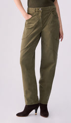 Liu jo t pantalone baggy fit gabardina di cotone verde WF6080T708