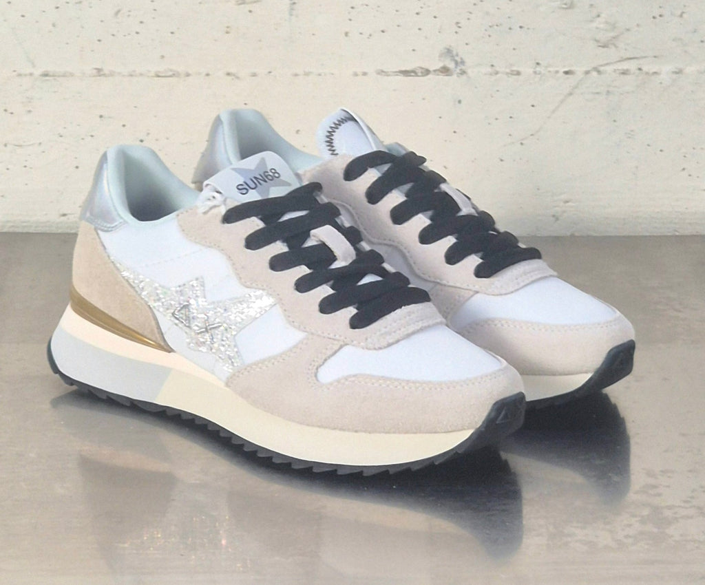 Sun 68 sneaker donna Z36214 starlight glitter bianco