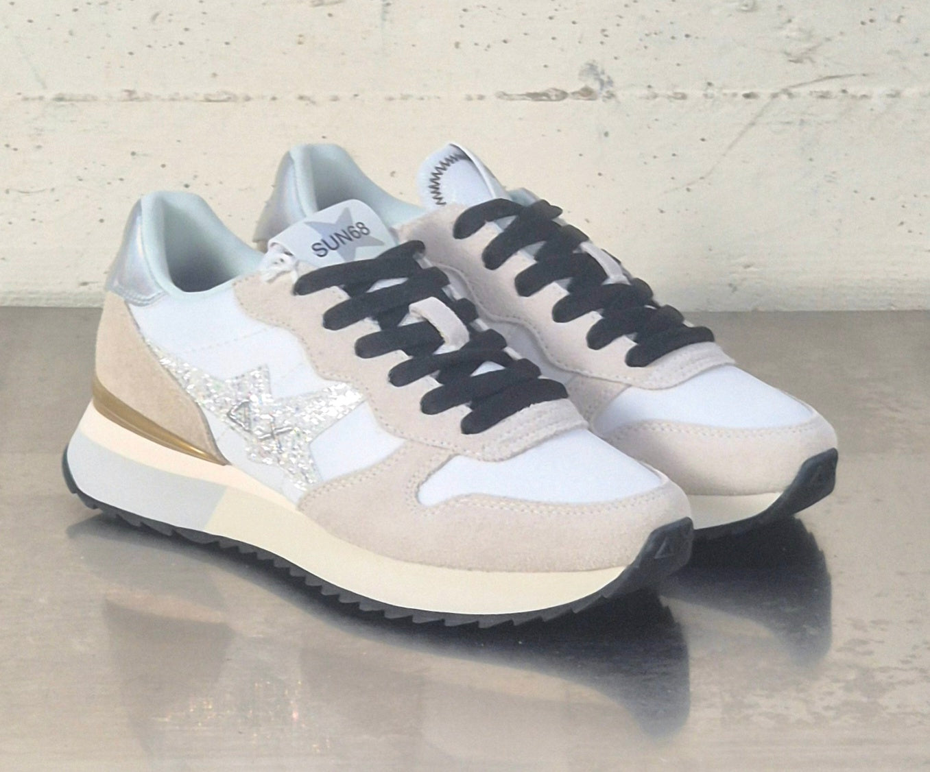 Sun 68 sneaker donna Z36214 starlight glitter bianco