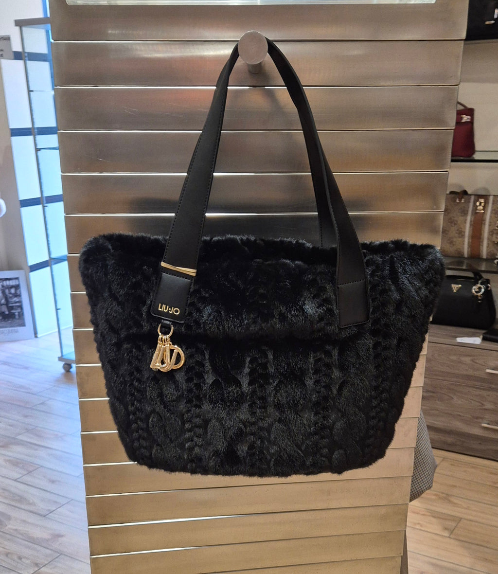 Liu Jo borsa Hobo grande in ecopelliccia nero AF5154E030522222