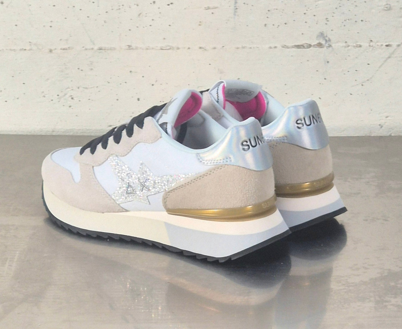 Sun 68 sneaker donna Z36214 starlight glitter bianco