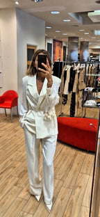 Susy mix completo giacca fiore + pantalone SM224AU58 latte