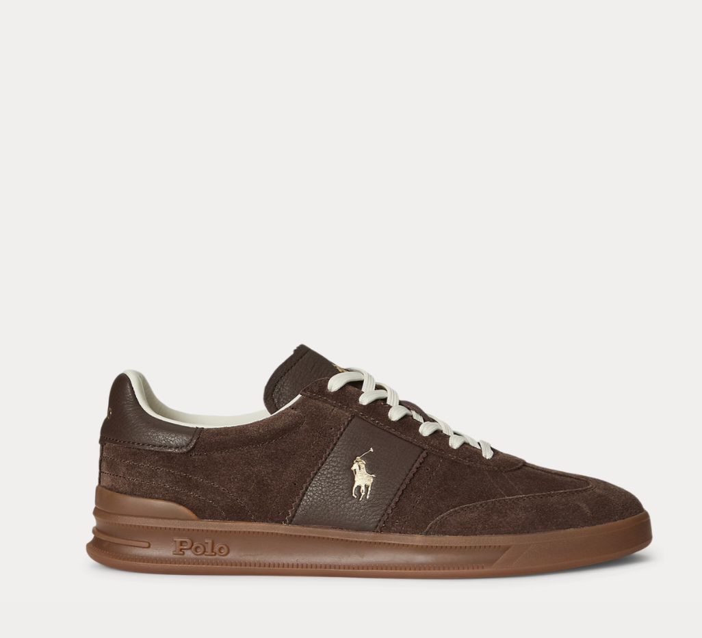 Polo Ralph Lauren sneaker camoscio marrone 809973707001