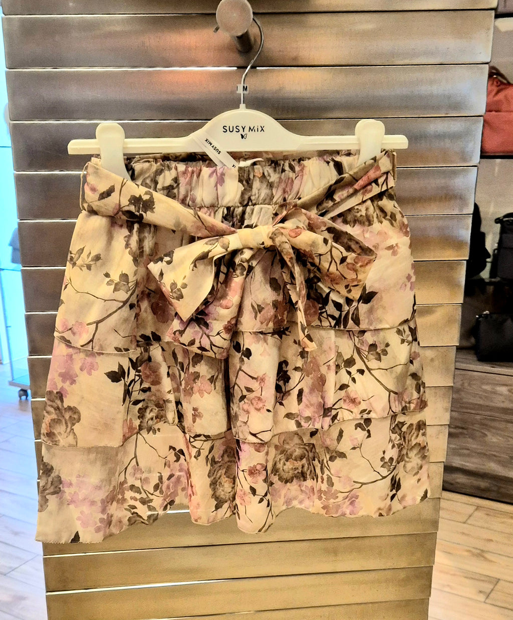 Susy Mix gonna fiocco floreale in tencel  26410