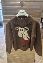 Susy mix maglia con renna 25977U70 marrone mistolana e mohair