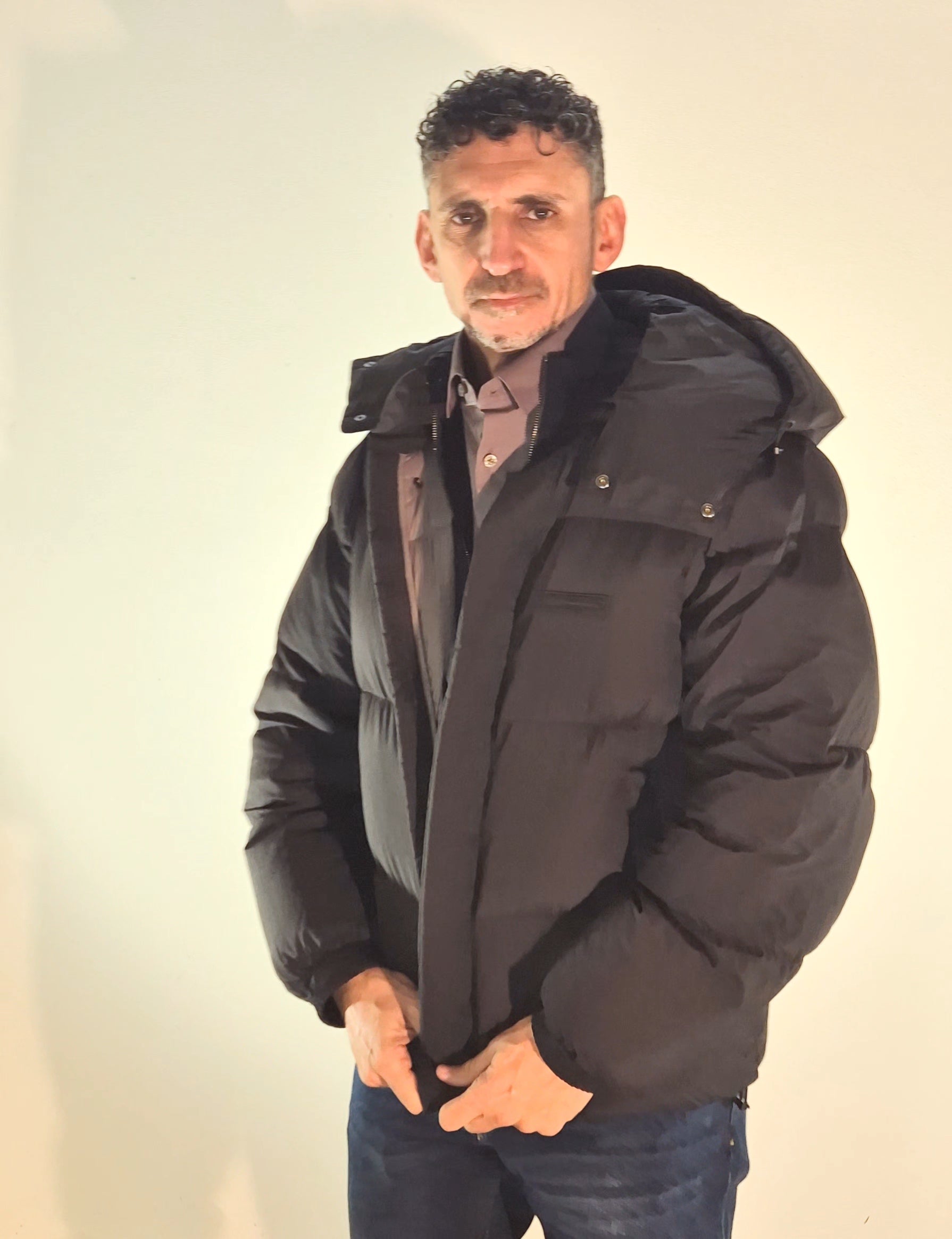 Armani ax piumino d'oca nero XM001098AF1634 nero con cappuccio staccabile