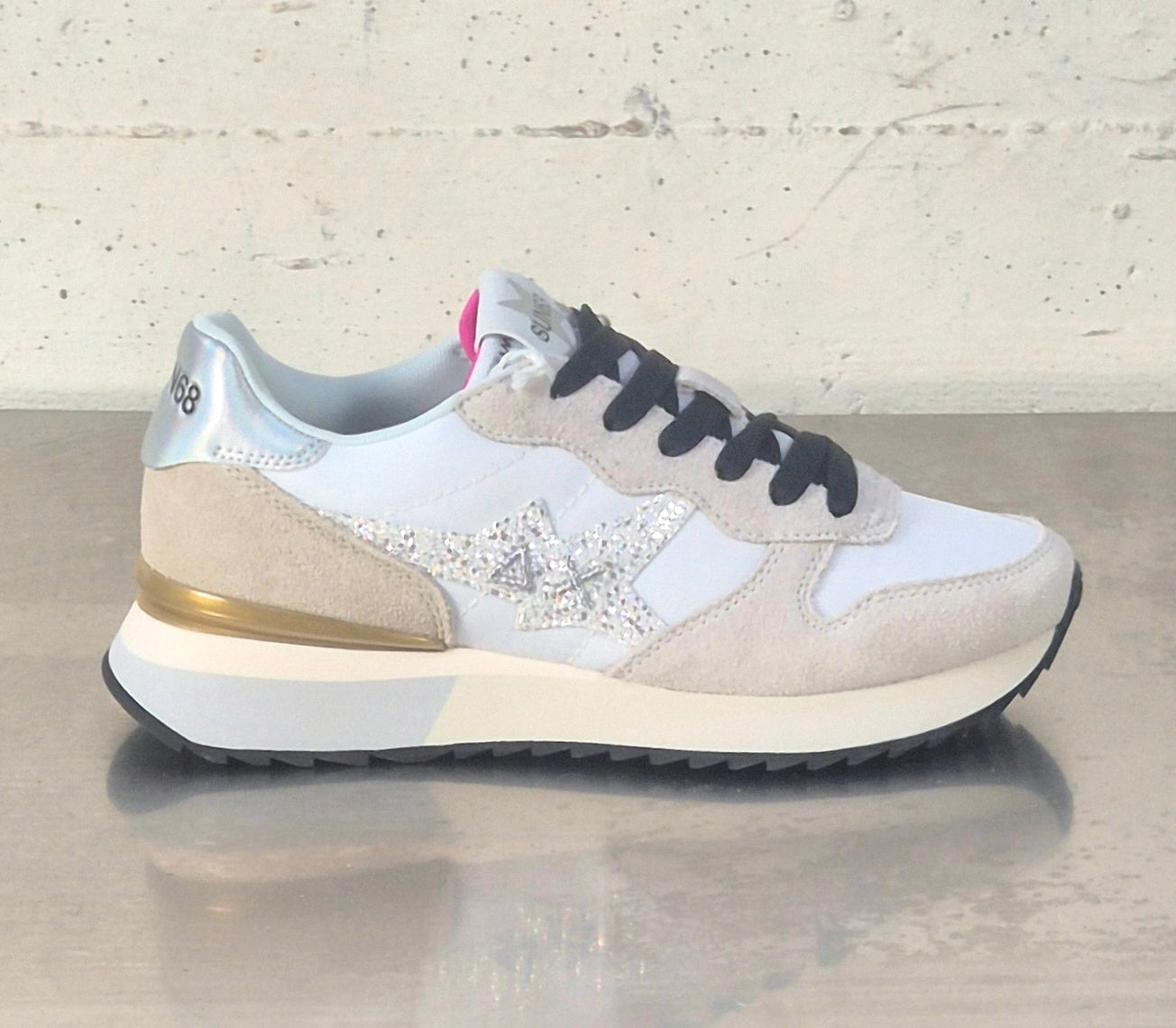 Sun 68 sneaker donna Z36214 starlight glitter bianco