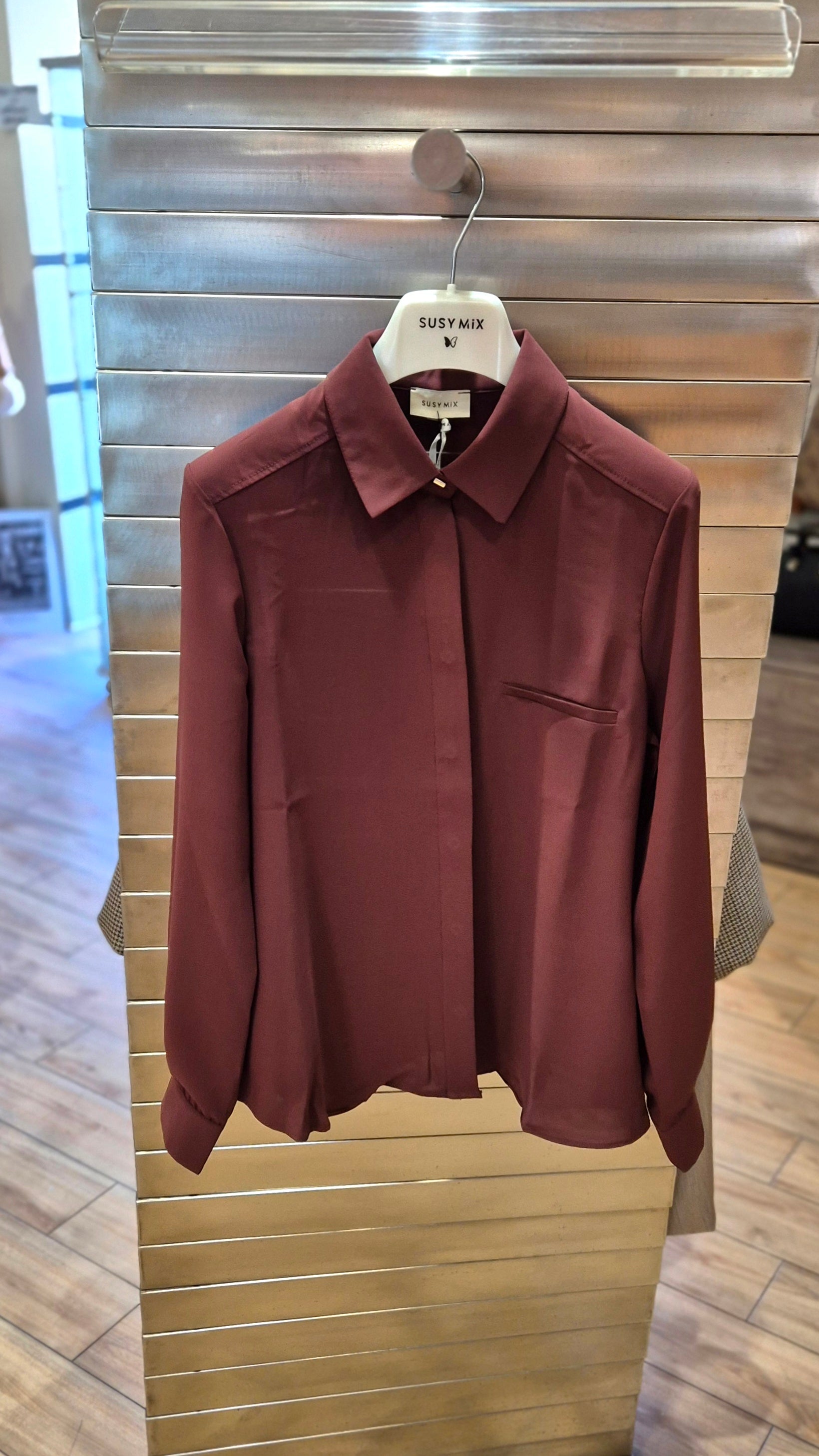 Susy mix camicia bordeaux