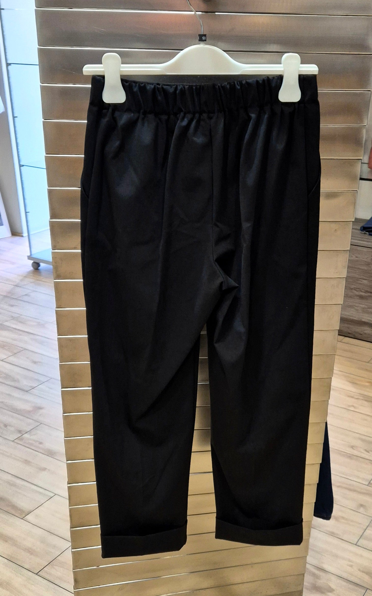 Susy mix pantalone con risvolto D105T1MU75 nero