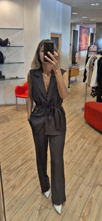Susy mix completo gilet + pantalone 30401U70 moro
