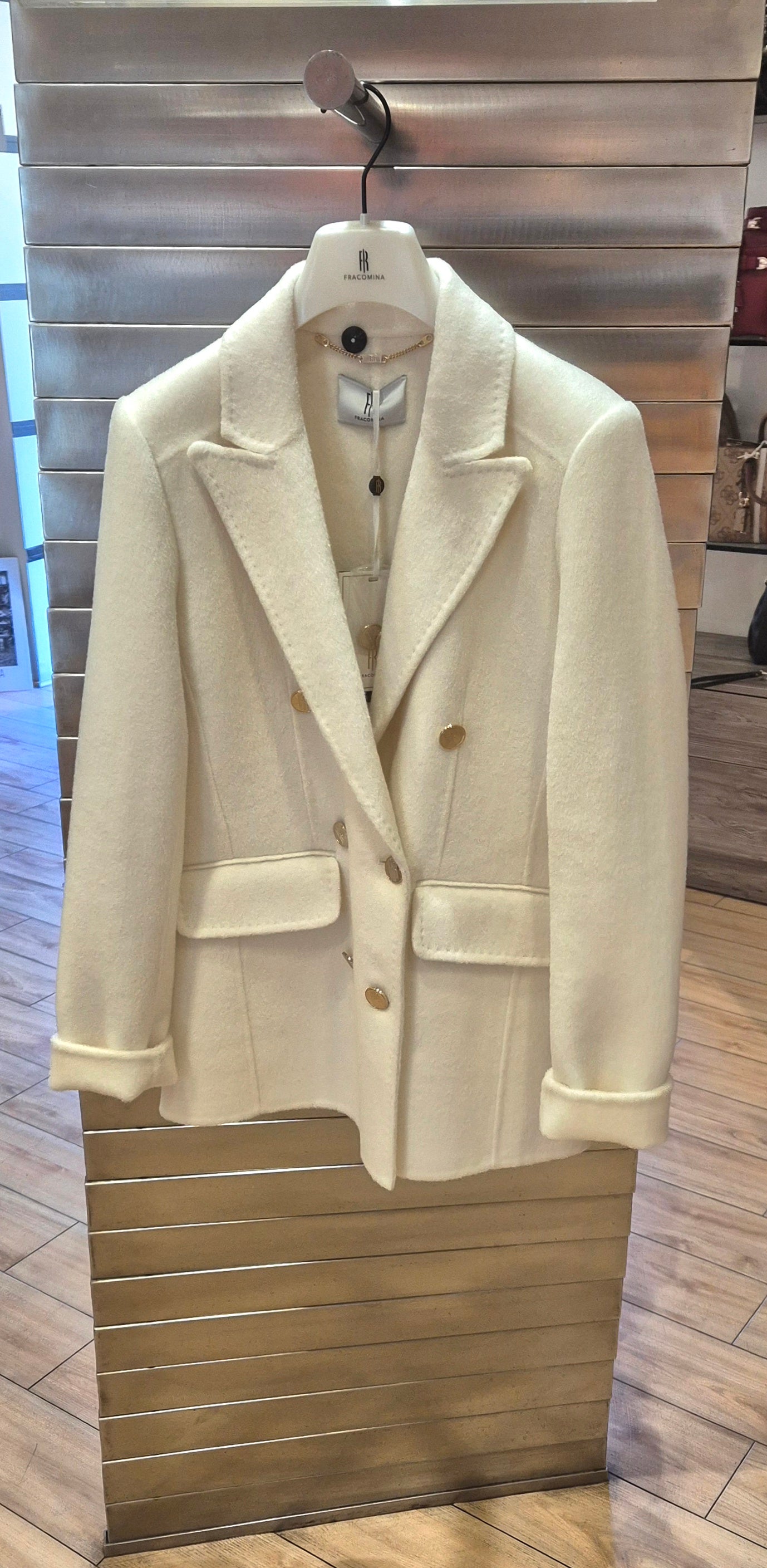 Fracomina cappotto/giacca doppiopetto lana cotta panna WJ3005W80401508